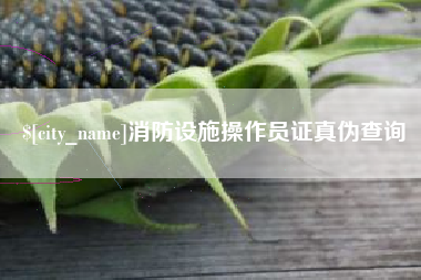 红河消防设施操作员证真伪查询