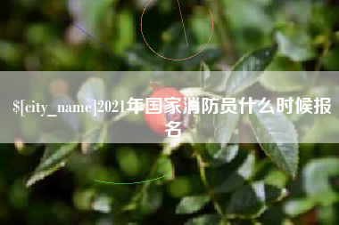 红河2021年国家消防员什么时候报名