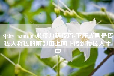 红河60米接力赛技巧-下压式则是传棒人将棒的前部由上向下传到接棒人手中